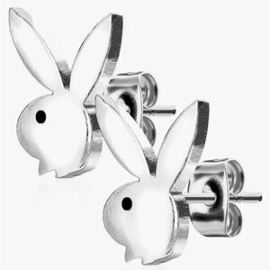 Playboy bunny earrings studs stainless steel